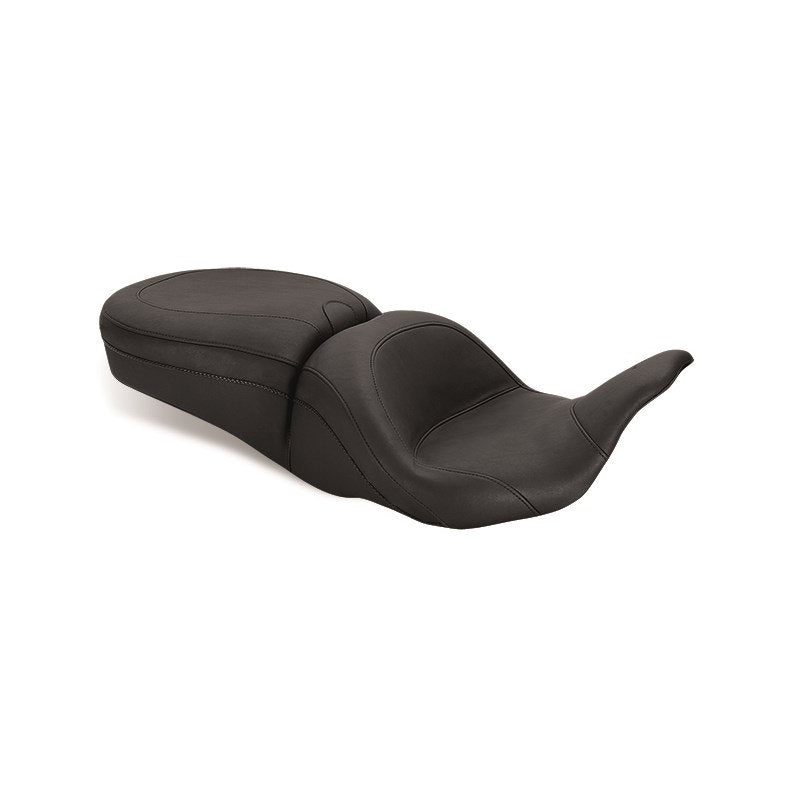 Mustang 79700 Black One Piece Lowdown 2 Up Seat 08-23 Harley Touring FLH/T 08-23