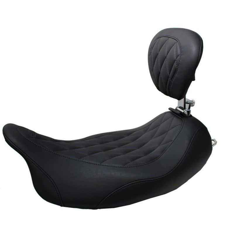 Mustang 79725 Wide Tripper Touring Seat w/ Diamond & Backrest 08-23 Harley FLH/T