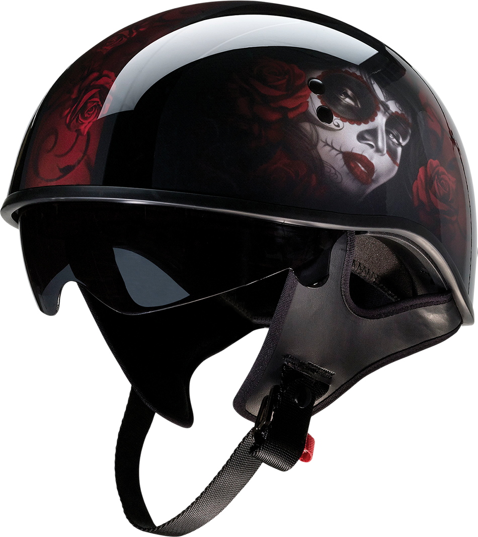 Z1R Vagrant Red Catrina Helmet - Black/Red