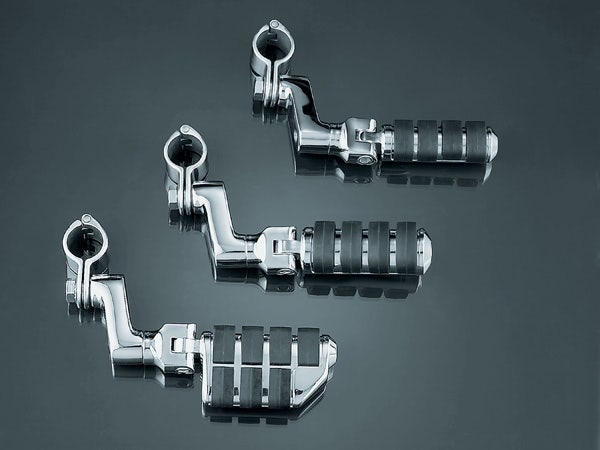 Kuryakyn Chrome Tour-Tech Cruise Offset Mounts Large ISO Footpegs & Quick Clamps