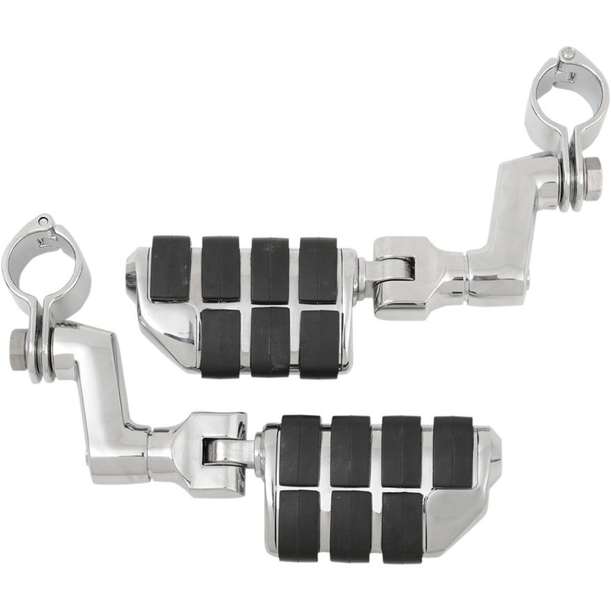 Kuryakyn Chrome Tour-Tech Cruise Offset Mounts Dually ISO Footpegs Quick Clamps