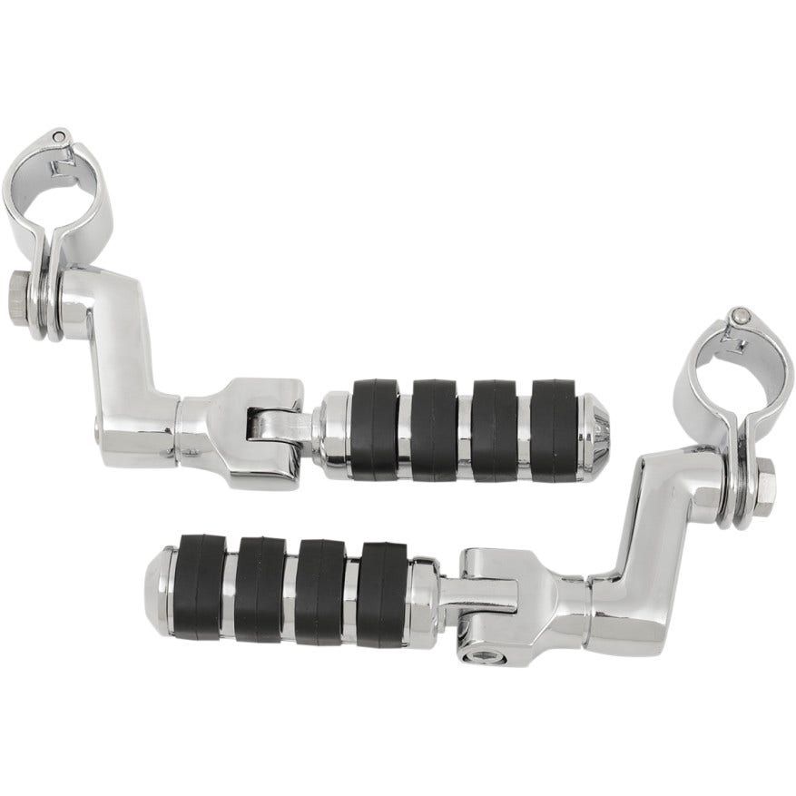 Kuryakyn Chrome Tour-Tech Cruise Offset Mounts Small ISO Footpegs & Quick Clamps | 7998