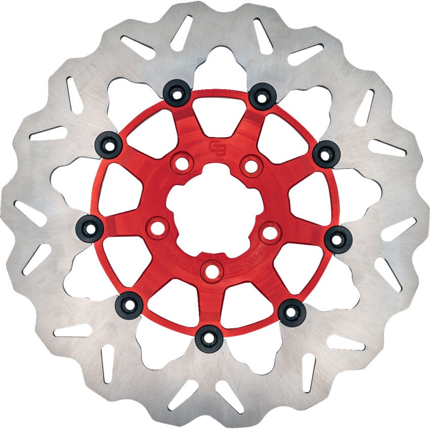 Galfer Wave 11.8" Full Floating Front Brake Rotor W/Red Carrier 4 Harley 08-18