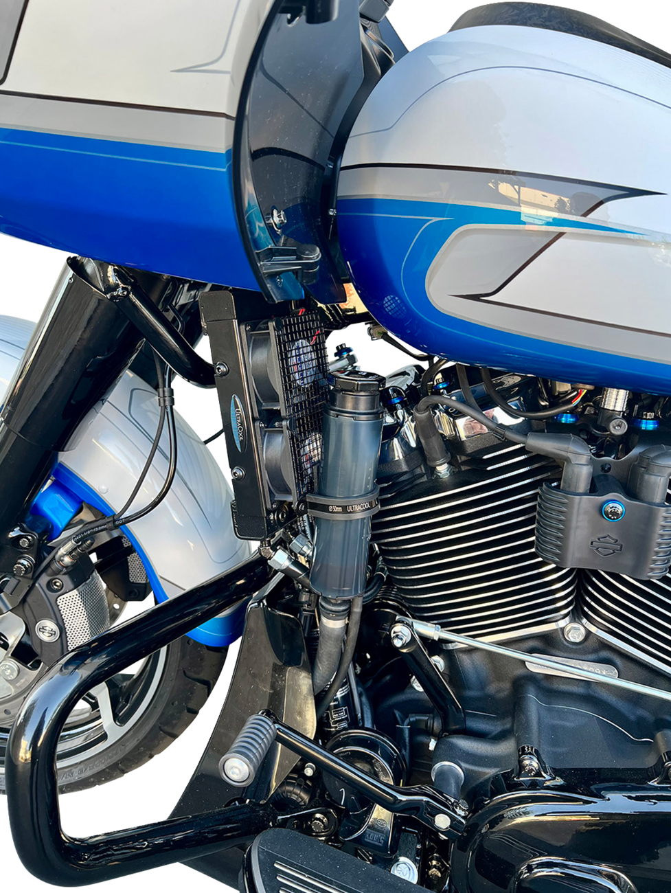 UltraCool SMT8-8N Naked Oil Cooler Kit with Dual Fans for 2023-2026 Harley-Davidson Touring & Trike - Black