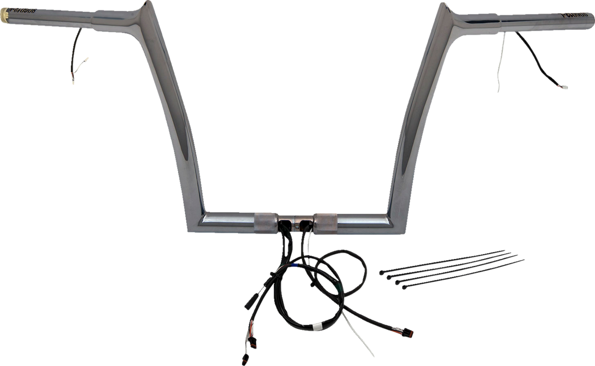 FBI Fat Baggers Wired 1-1/4" Pointed Top Handlebar Kits for 15 FLTRX/S - Chrome / 12"