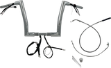 FBI Fat Baggers 1-1/2" EZ Flat Top Pre-Wired Handlebars for FLTR '23-'26 - Chrome / 12"