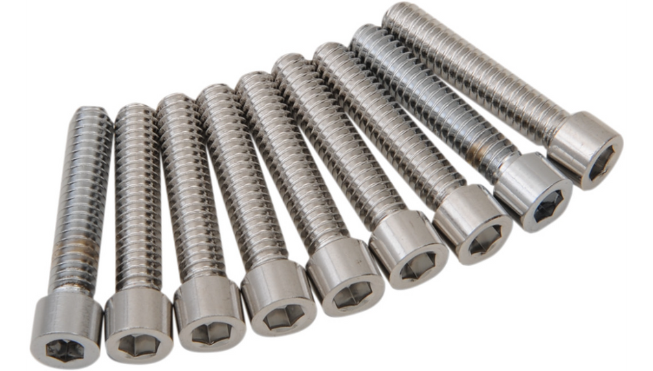Drag Chrome Smooth M8 Cam Cover Bolt Kit 4 Harley 17-22 M8 Models