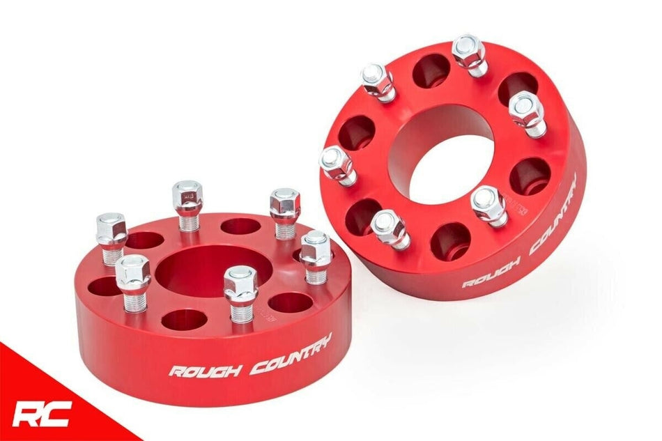 Rough Country 1101RED 2" Wheel Spacers Pair 88-18 Silverado Sierra GM SUV 6x5.5