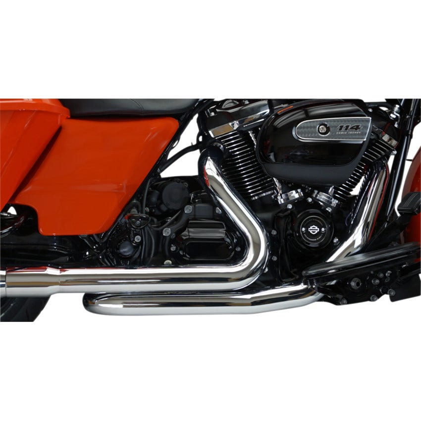 ハーレーツーリング Khrome Werks エキパイ Khrome Werks Aggressor X-Over Headpipe Headers Harley FL Touring