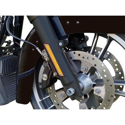 Custom Dynamics LED Front Fork Lightz Amber Lens Black Harley FLH/T X 10-13