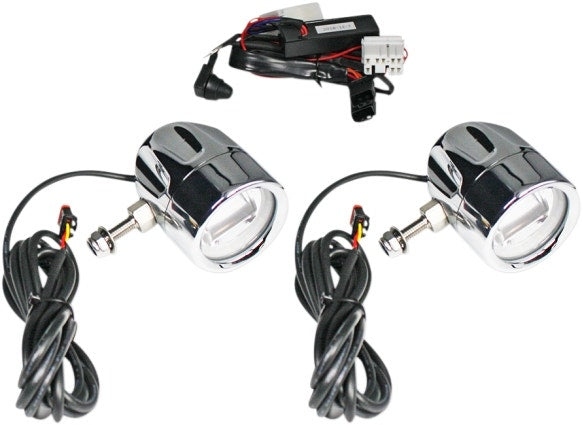 Custom Dynamics ProBeam Chrome LED Halo Fog Lamps Harley Touring FLH/T 97-13