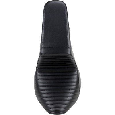 Le Pera LYF-590PT Black Kickflip 2-Up Seat Pleated Harley M8 FXFB 18-23