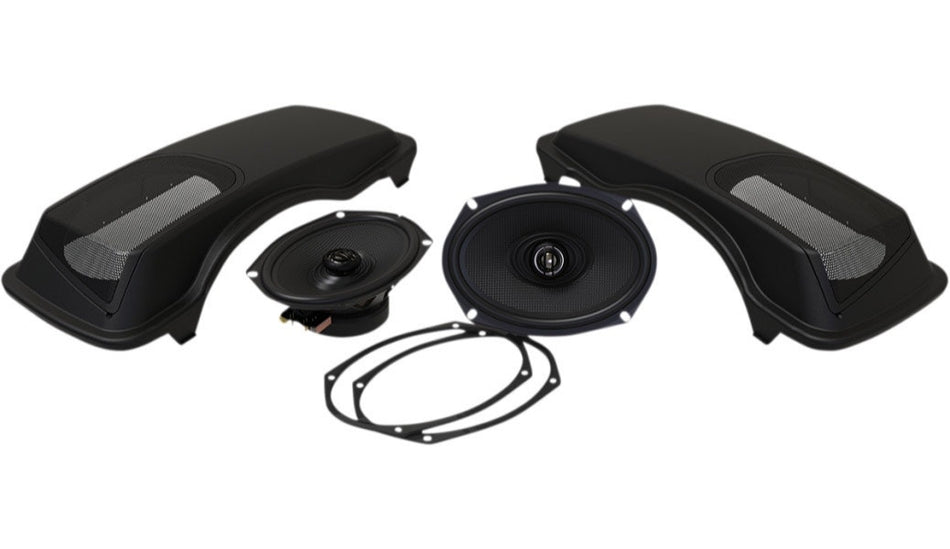 Hogtunes Saddlebag Lid and 6" x 9" XL Speaker Kit Harley Touring w/ Bags 99-13