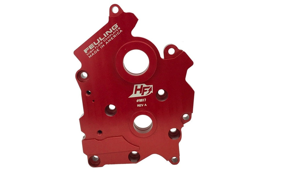 Feuling 8017 Red Billet Aluminum High Flow Cam Plate Kit 17-18 Harley M8