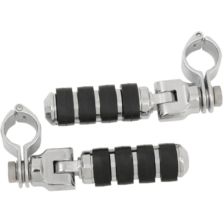 Kuryakyn Chrome Tour-Tech Cruise Clevis Mounts Small ISO Footpegs & Quick Clamps