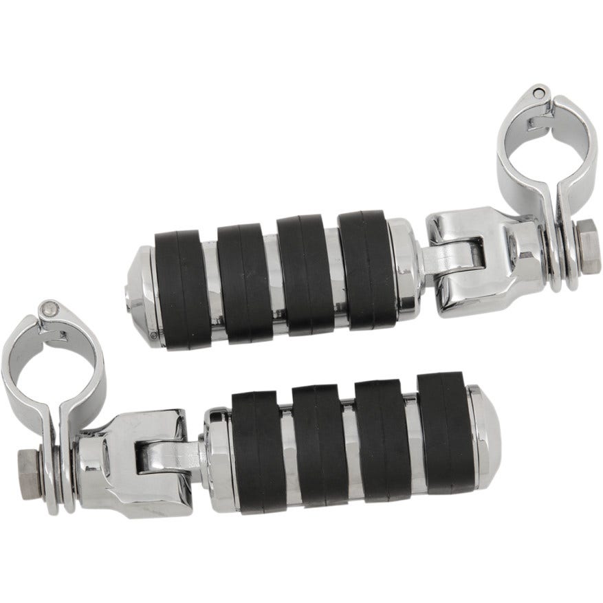 Kuryakyn Chrome Tour-Tech Cruise Clevis Mounts Large ISO Footpegs & Quick Clamps