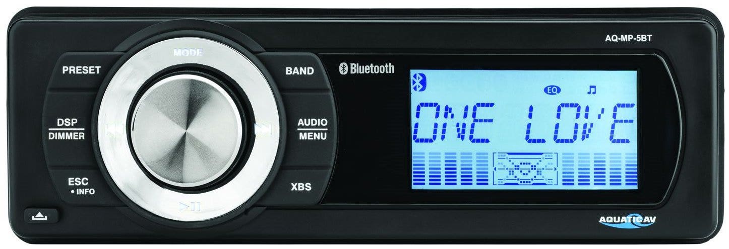Aquatic AV 72W x 4 Bluetooth MP3 AUX Replacement Radio for Harley 98-13 AQ-MP-5BT-H