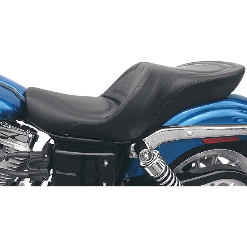 Saddlemen Explorer 2 Up Seat Black Stitched Vinyl Harley Dyna Glide FXD 04-05