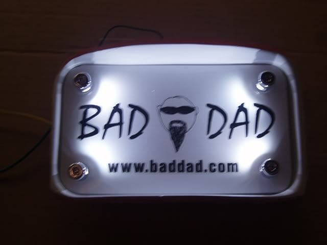 Bad Dad 80817 License Plate White LED Studs Harley Touring Softail