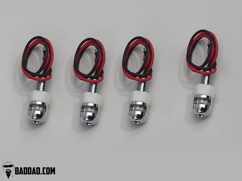 Bad Dad 80817 License Plate White LED Studs Harley Touring Softail