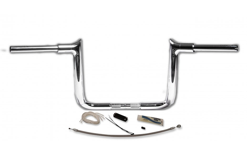FBI Fat Baggers 1-1/2 Chrome 12" EZ Install Pointed Handlelbar Cable PKG FLH 08-13