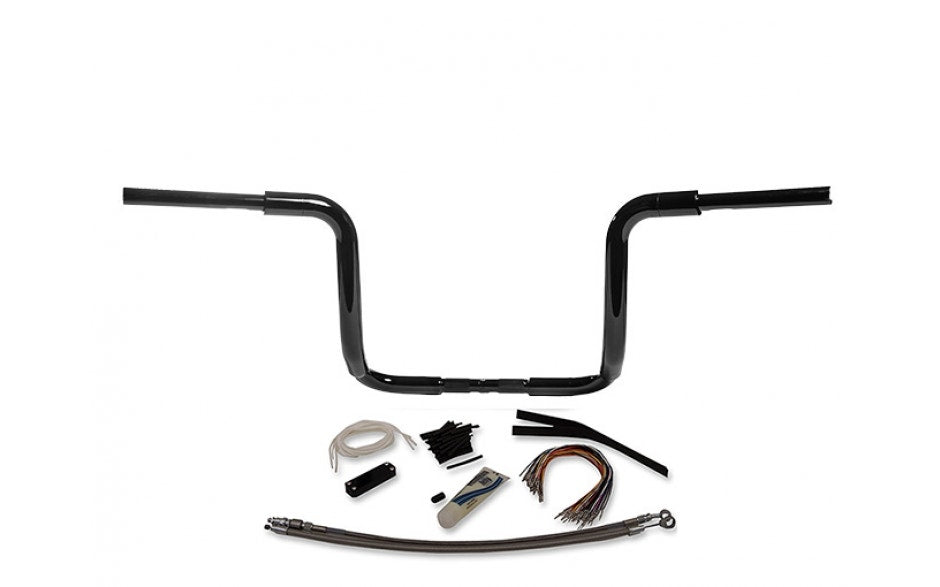 FBI Fat Baggers 1-1/2 Black 16" EZ Install Rounded Top Handlelbar Cable PKG FLH 08-13