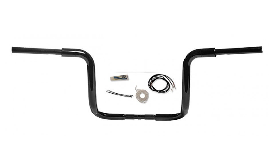 FBI Fat Baggers 1-1/2 Black 12" EZ Install Rounded Top Handlelbar Cable PKG FLH 08-13