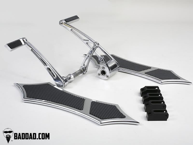 Bad Dad Chrome Forward Controls Toe Shifter 966 Floorboard Kit Harley FL 81135-2