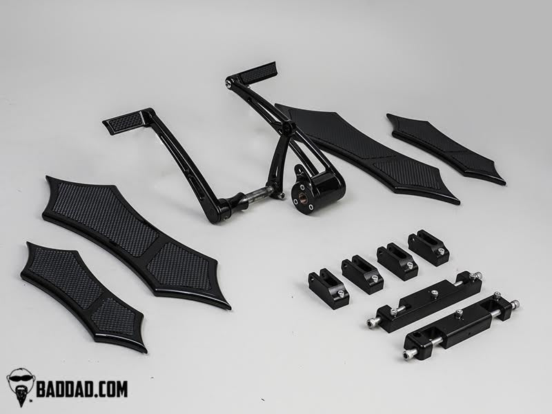 Bad Dad Black Forward Controls Toe Shifter 966 Floorboard Kit Harley FL 81135-3