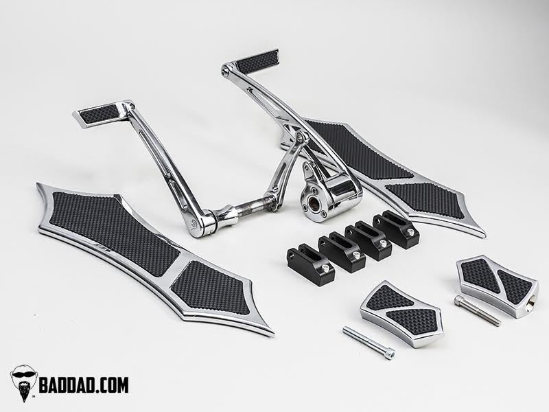 Bad Dad Chrome Forward Controls Toe Shifter 966 Floorboard Kit Harley FL 81135-2