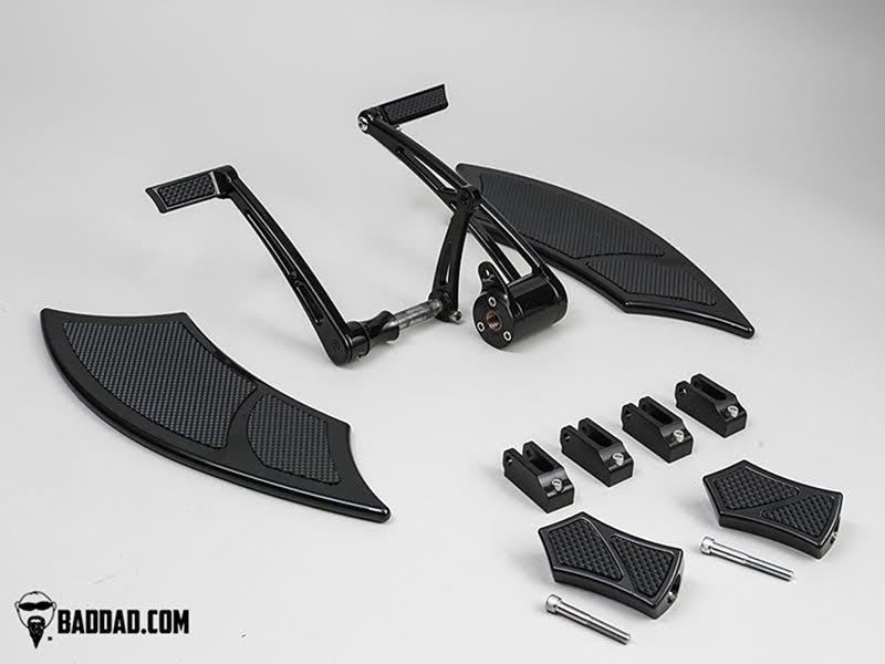 Bad Dad Black Forward Controls Toe Shifter 992 Floorboard Kit Harley FL 81137-1