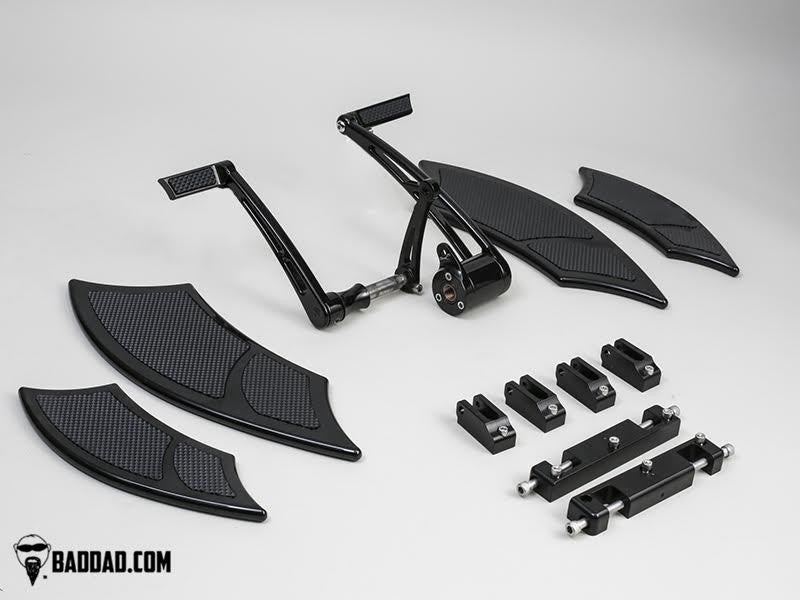 Bad Dad Black Forward Controls Toe Shifter 992 Floorboard Kit Harley FL 81137-3