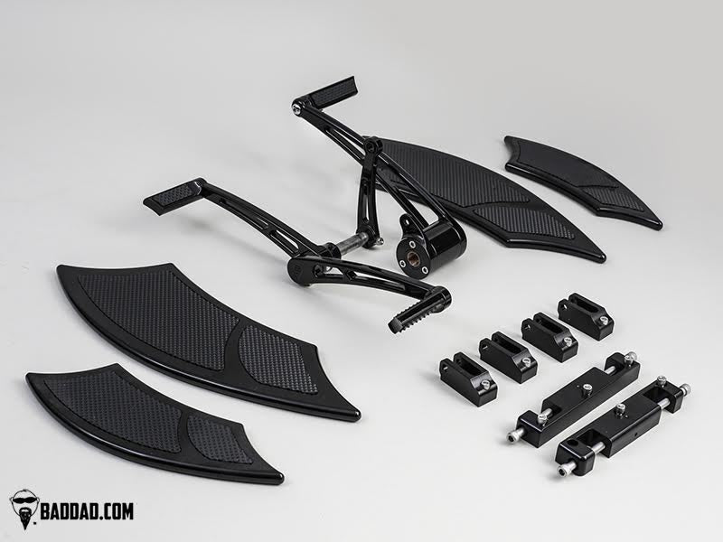 Bad Dad Black Forward Controls Rear Boards Heel-Toe Shifter 992 Floorboard Kit Harley