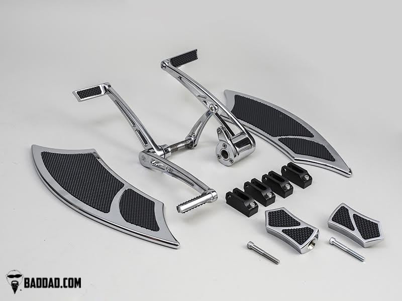 Bad Dad Chrome Forward Controls Heel-Toe Shifter 992 Floorboard Kit Harley 81138