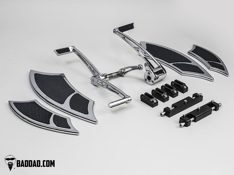 Bad Dad Chrome Forward Controls Rear Boards Heel-Toe Shifter 992 Floorboard Kit Harley