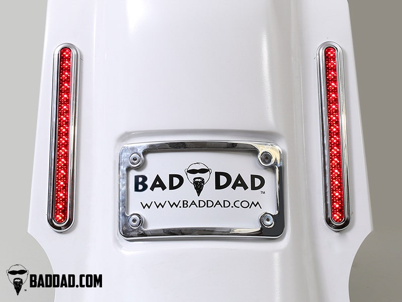 Bad Dad Competition Saddlebag Kit 905 Chrome Taillight & Chrome Plate 200mm FLS