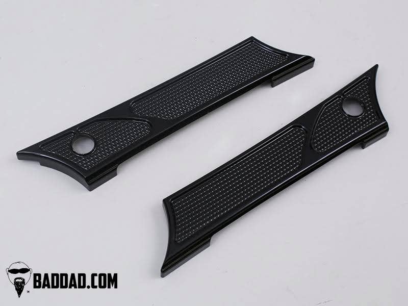 Bad Dad Black 900 Series Saddlebag Latch Hinge Covers Harley 14-22