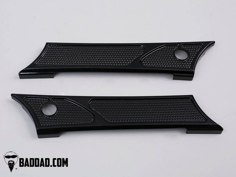 Bad Dad Black 900 Series Saddlebag Latch Hinge Covers Harley 14-22