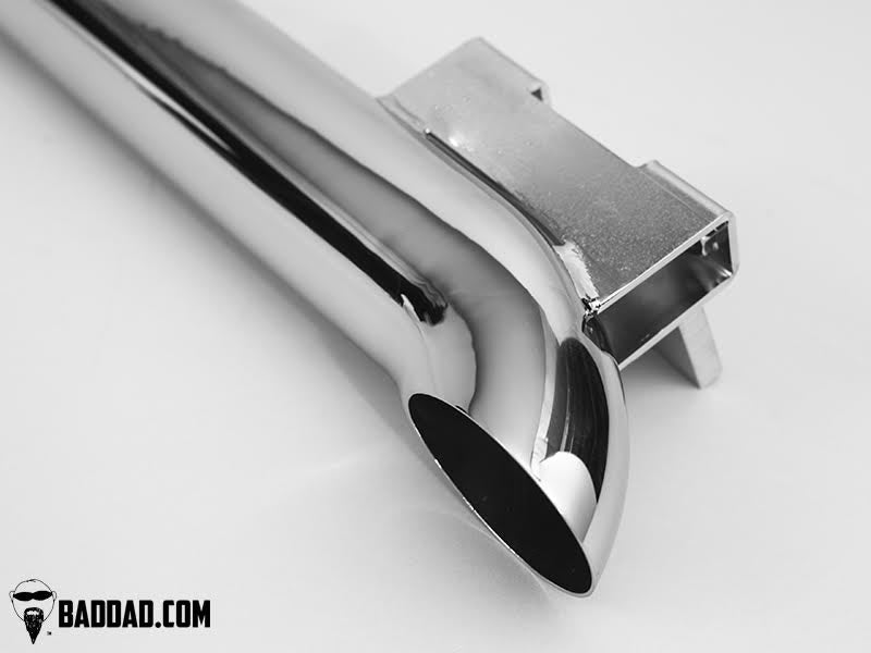Bad Dad 81083-3 Chrome Turn Down 2.5" Slip On Exhaust Pipes Harley FL 95-16