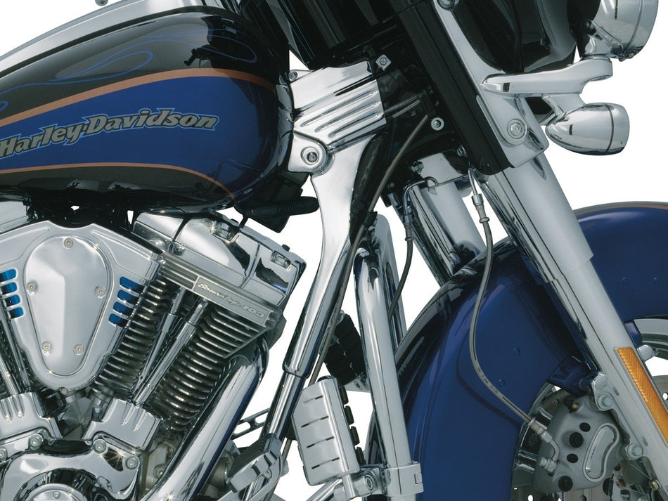 Kuryakyn 8146 Chrome Deluxe Neck Covers (set) Harley FLH/T Touring 95-05