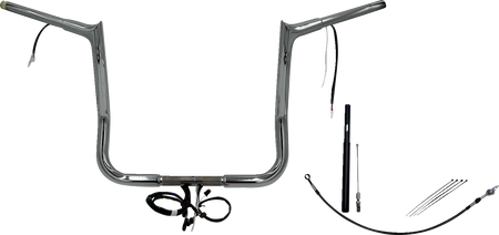 FBI Wired 1-1/4" Pointed Top Handlebar Kits for 21-23 FLHT/FLHX/FLHXST & Trike - Chrome / 14"