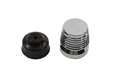 V-Twin 40-5000 Chrome Finned Performance Oil Filter Upgrade Kit Harley 84-Up