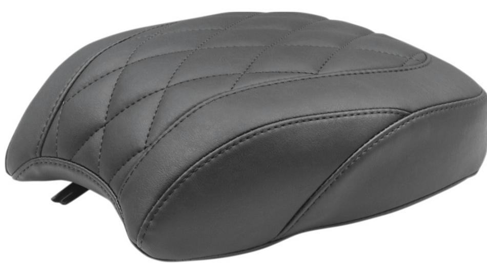 Mustang Wide Tripper Solo Black Diamond Stitch Harley Rear Seat 18-23 FLDE/FLHC/FLHCS