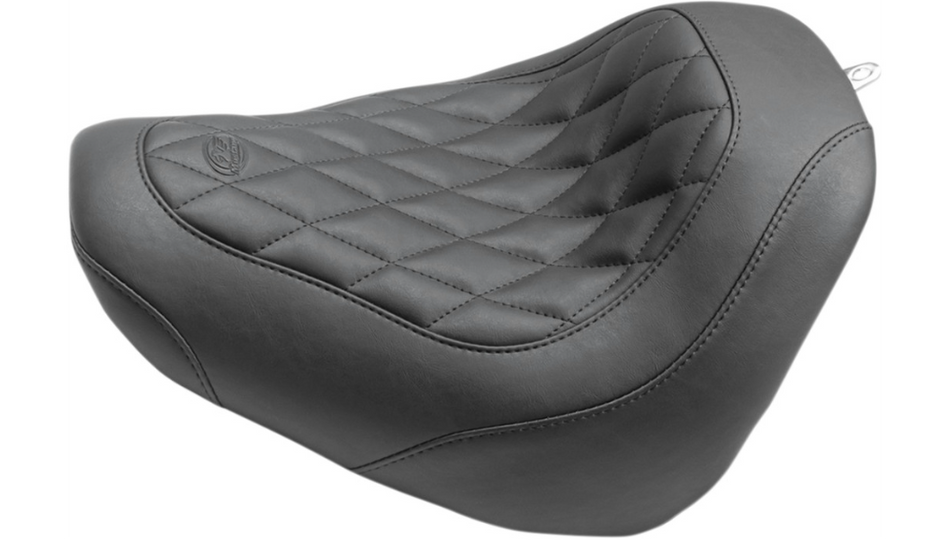 Mustang Wide Tripper Solo Black Diamond Stitch Harley Seat 18-23 FXFB/FXFBS