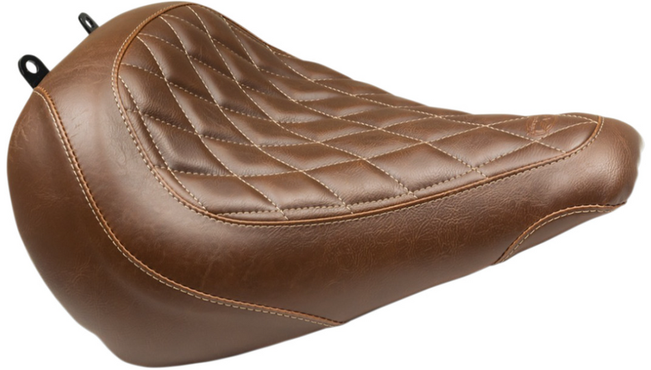 Mustang Wide Tripper Solo Brown Diamond Stitch Harley Seat 18-23 FLFB/FLFBS