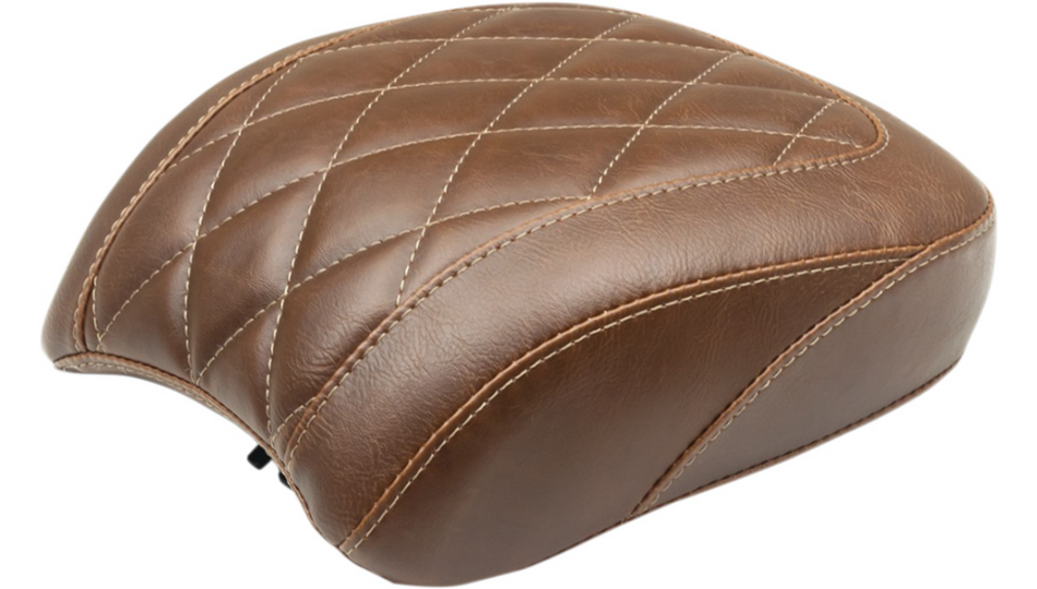 Mustang Wide Tripper Solo Brown Diamond Stitch Harley Rear Seat 18-23 FLSB/FXLR/FXLRS