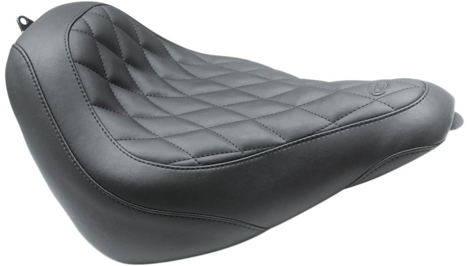 Mustang Wide Tripper Solo Black Diamond Stitch Harley Seat 18-23 Softail Slim FLSL