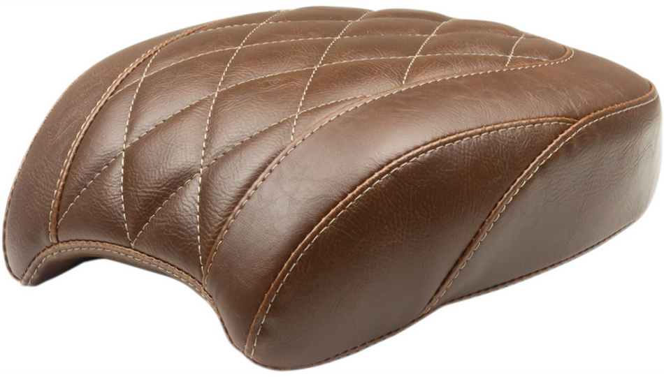 Mustang Wide Tripper Solo Brown Diamond Stitch Harley Rear Seat 18-23 FLSL