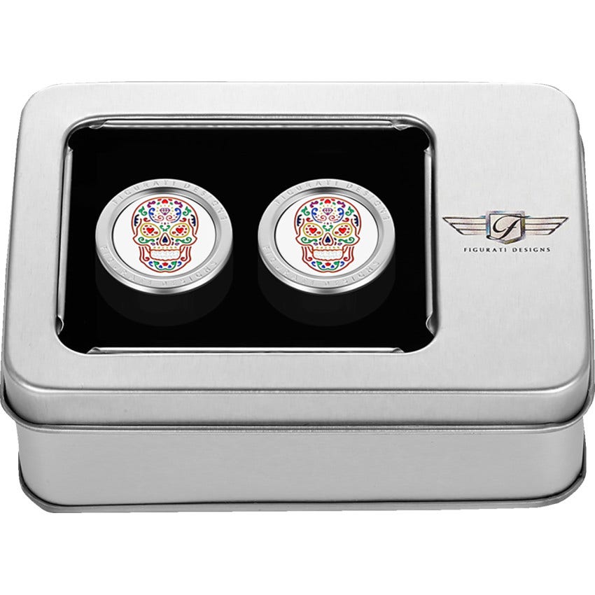 Figurati Designs Short Polished W/ Sugar Skull 4 Harley 25.2MM x 30MM