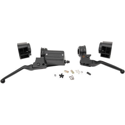 Drag Black 11/16" Master Cylinder Handlebar Control Kit Harley Big Twin FX 84-95